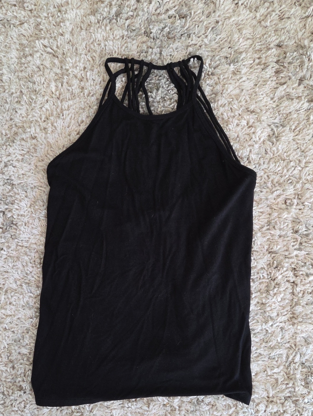 Black Strappy Women's Tank Top